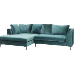 KARE Design Canapés D Angle Gianni Velours Vert Gauche Noir New