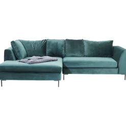 KARE Design Canapés D Angle Gianni Velours Vert Gauche Noir New