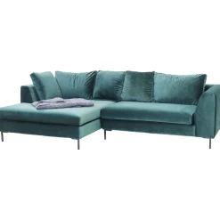 KARE Design Canapés D Angle Gianni Velours Vert Gauche Noir New