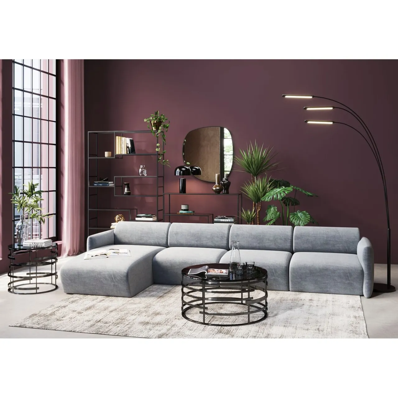 KARE Design Canapés D Angle Lucca Gris Gauche 331Cm Clearance
