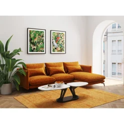 KARE Design Canapés D Angle Monza Droite Velours Curry 296Cm Best