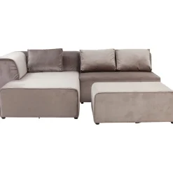 KARE Design Canapés Infinity Velours Taupe Gauche Clearance