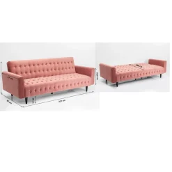 KARE Design Canapés-Lit Milchbar Mauve 219Cm New