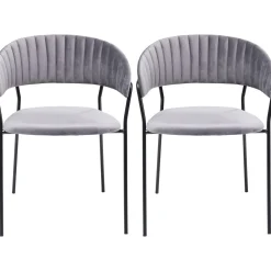 KARE Design Chaise A. Acc. Belle Velvet Gris (2/Set) Discount