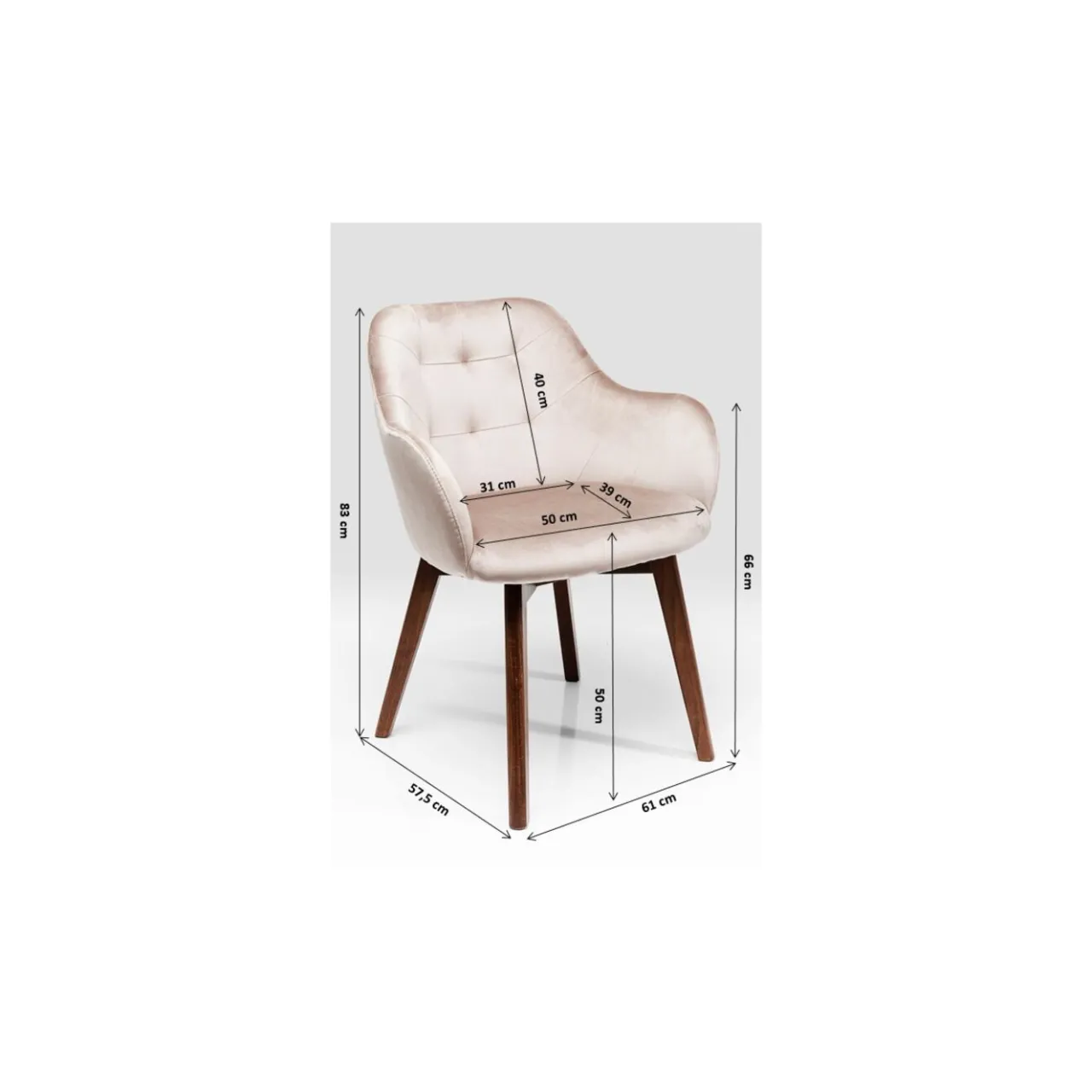 KARE Design Chaise A. Acc. Dark Lady Velours Gris Best