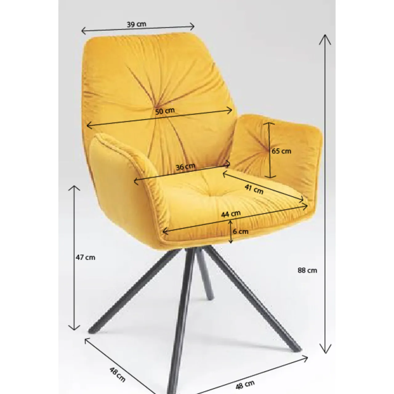 KARE Design Chaise A. Acc. Mila.Jaune New