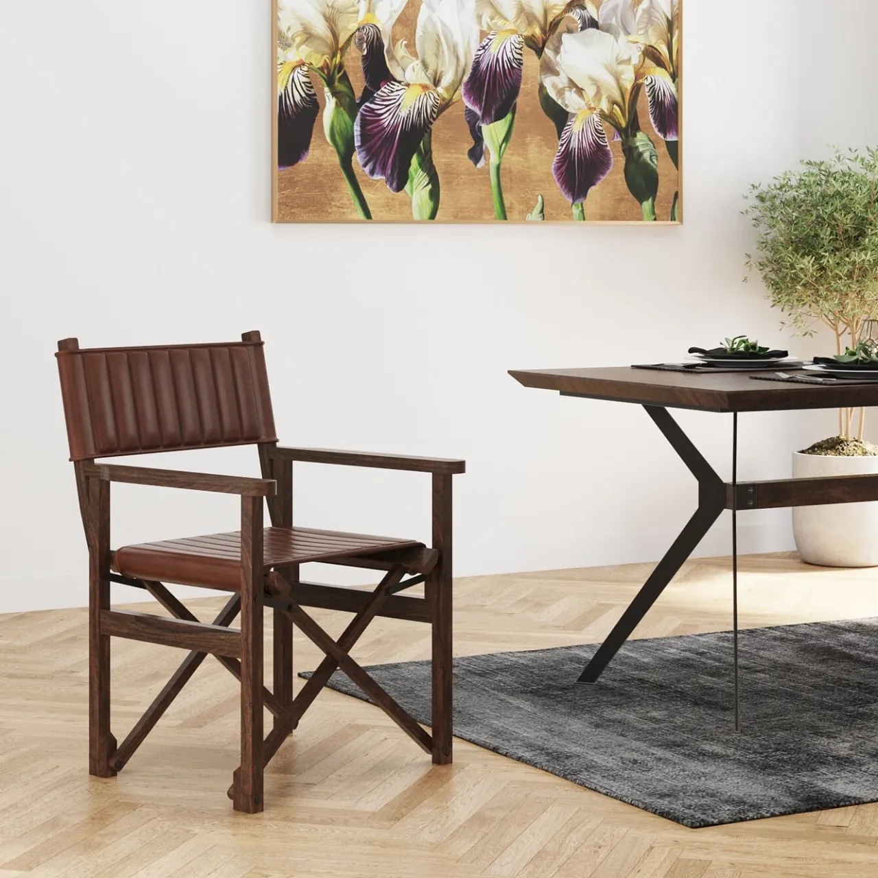 KARE Design Chaise A. Acc. Twist Cuir Marron Hot