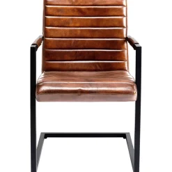 KARE Design Chaise Cantilever Lola Cuir Marron Sale