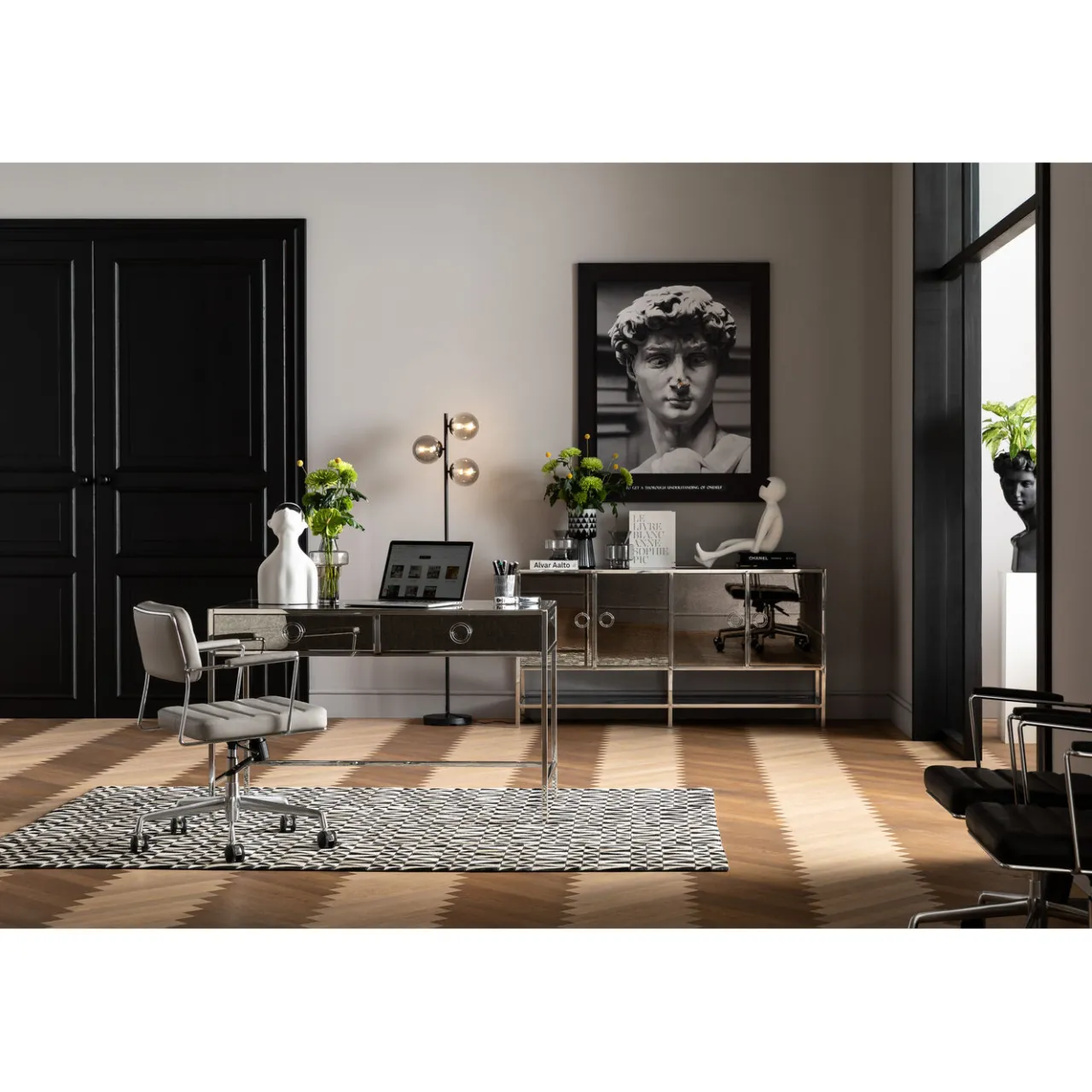 KARE Design Chaise De Bureau Pivotante Dottore Gris Online