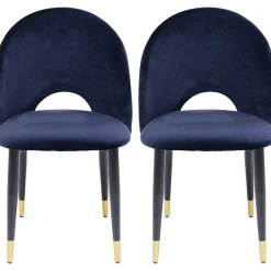 KARE Design Chaise Iris Velours Bleu (2/Set) New