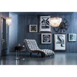 KARE Design Chaise Longue Desire Velours Argente Sale