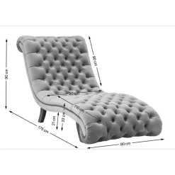 KARE Design Chaise Longue Desire Velours Argente Sale
