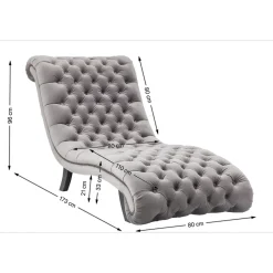 KARE Design Chaise Longue Desire Velours Argente Sale