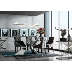 KARE Design Chaise Prince Velours Gris Hot