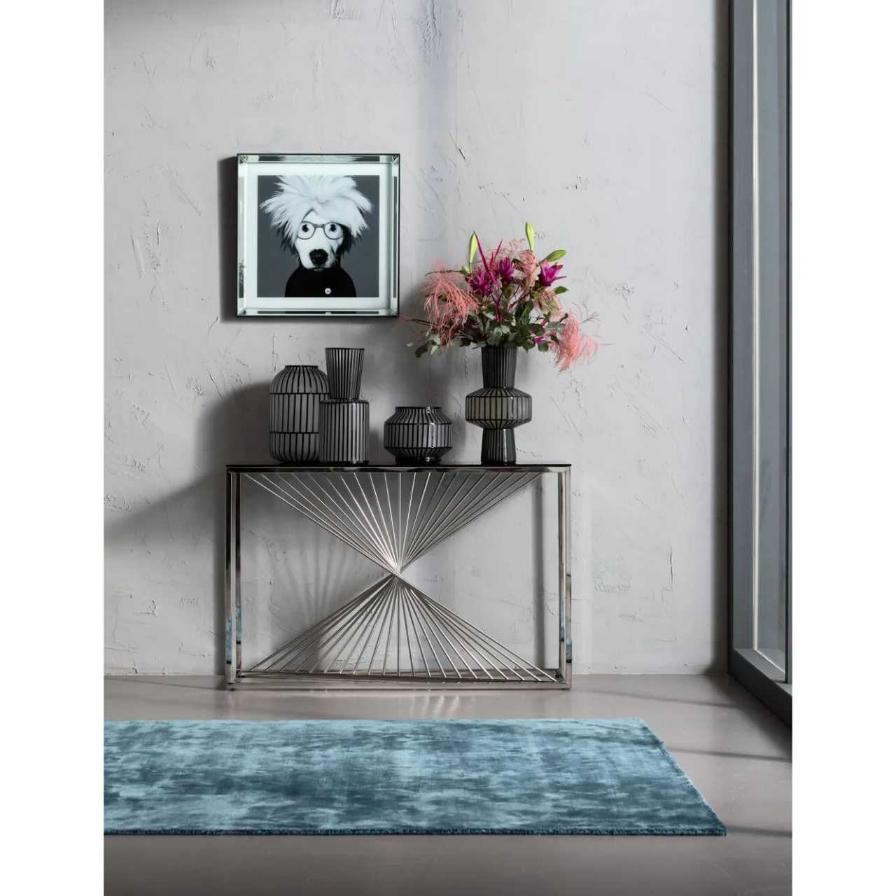 KARE Design Console Laser Argente-Verre Clair 120X40 Online