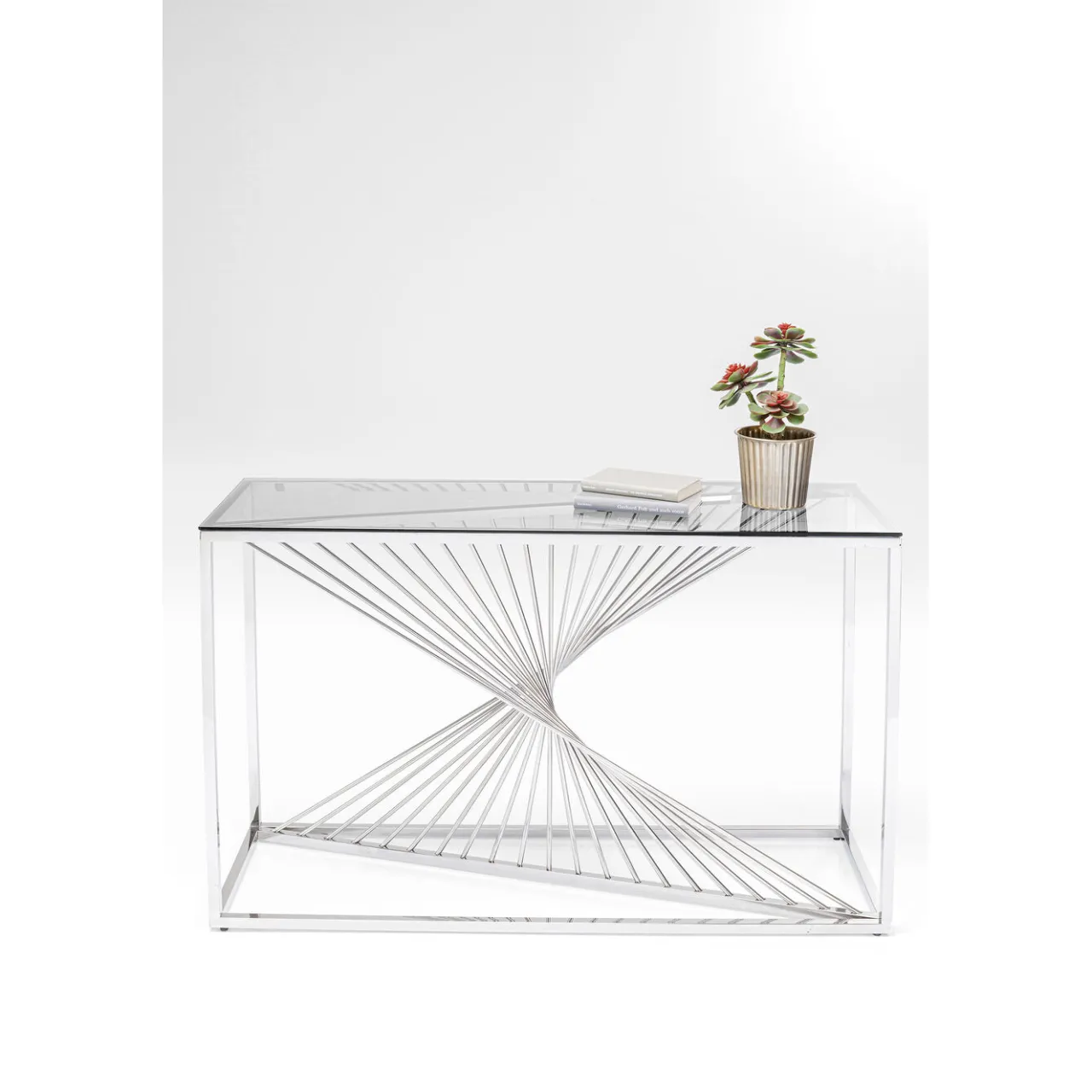 KARE Design Console Laser Argente-Verre Clair 120X40 Online