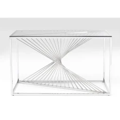 KARE Design Console Laser Argente-Verre Clair 120X40 Best