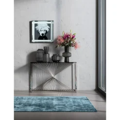KARE Design Console Laser Argente-Verre Clair 120X40 Best