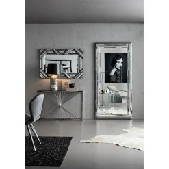 KARE Design Console Laser Argente-Verre Clair 120X40 Best