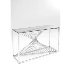 KARE Design Console Laser Argente-Verre Clair 120X40 Best