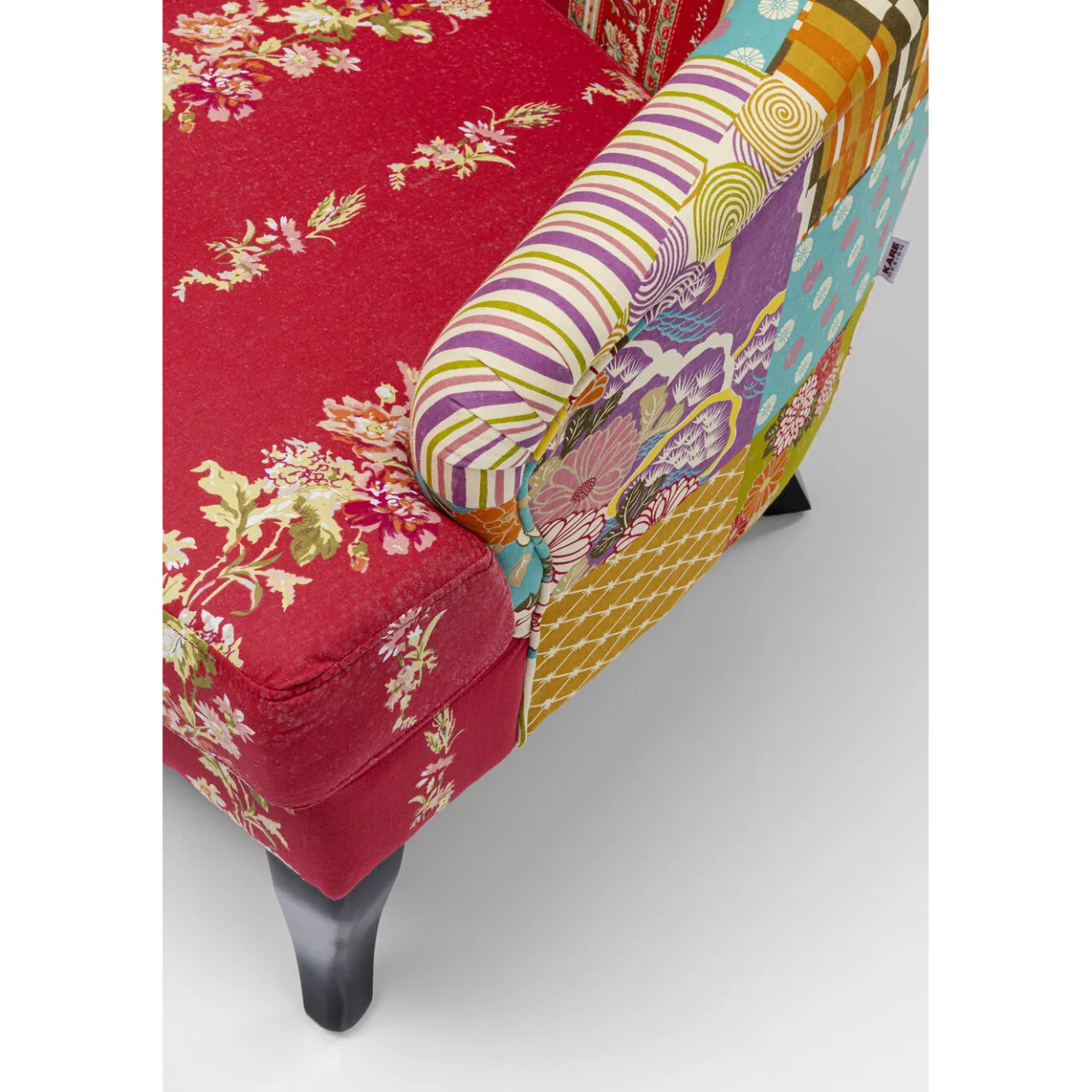 KARE Design Fauteuil À Oreilles Patchwork Rouge Hot