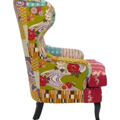 KARE Design Fauteuil À Oreilles Patchwork Rouge Hot