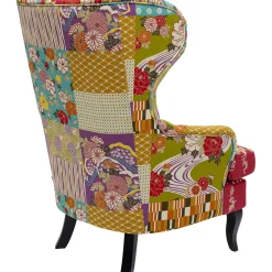 KARE Design Fauteuil À Oreilles Patchwork Rouge Hot