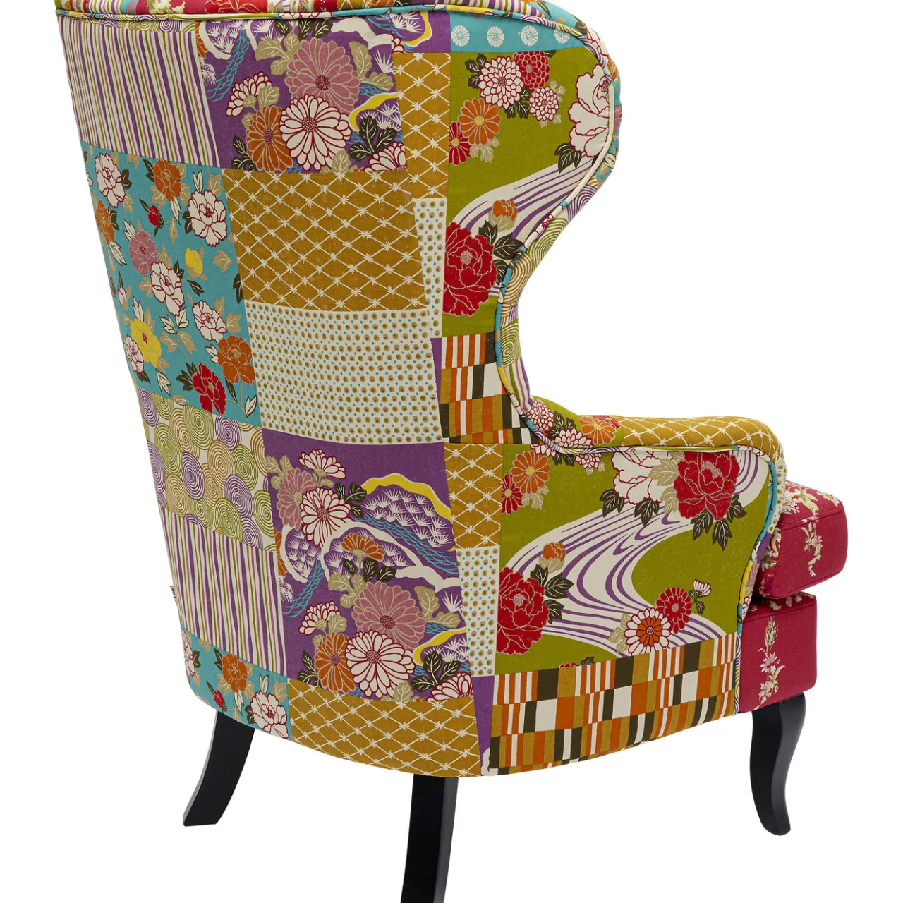 KARE Design Fauteuil À Oreilles Patchwork Rouge Hot