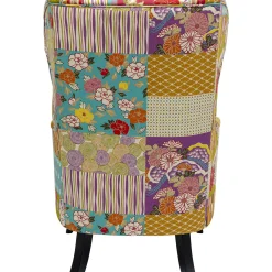 KARE Design Fauteuil À Oreilles Patchwork Rouge Hot