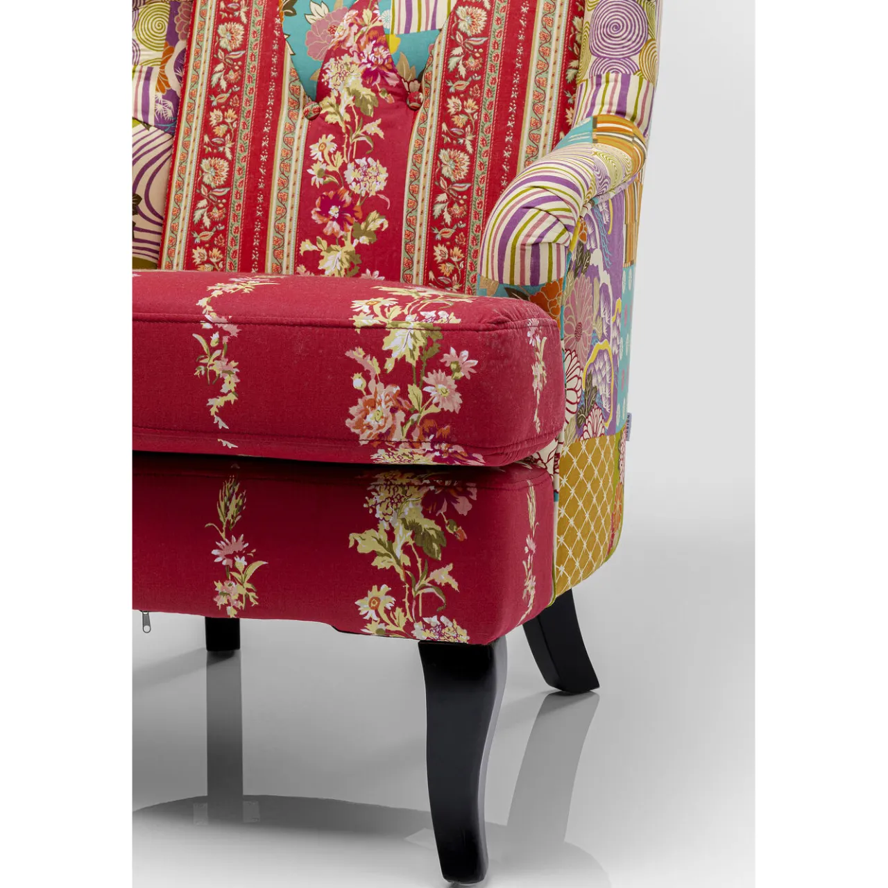 KARE Design Fauteuil À Oreilles Patchwork Rouge Hot