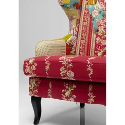 KARE Design Fauteuil À Oreilles Patchwork Rouge Hot