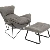 KARE Design Fauteuil Avec Repose-Pied Snuggle Gris (2/Parts) Outlet