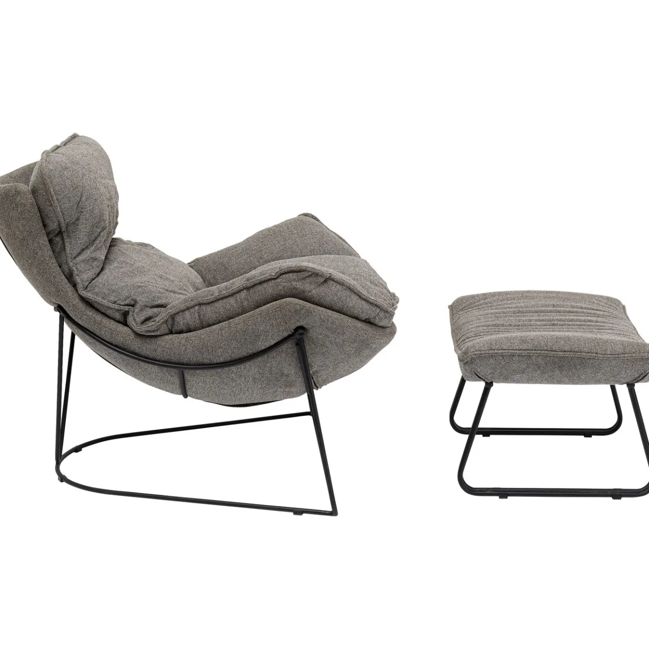 KARE Design Fauteuil Avec Repose-Pied Snuggle Gris (2/Parts) Outlet