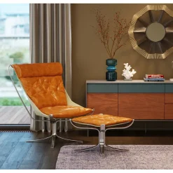 KARE Design Fauteuil Avec Tabouret Washington Marron Best