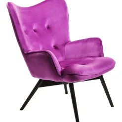 KARE Design Fauteuil Black Vicky Velours Violet Best
