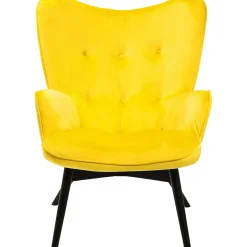 KARE Design Fauteuil Black Vicky Velours Jaune Online