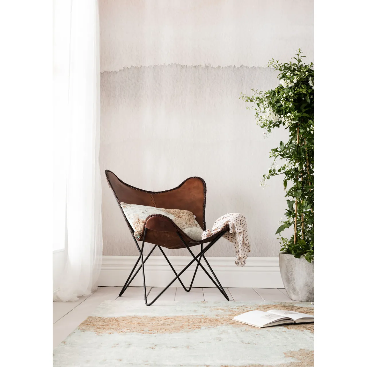 KARE Design Fauteuil Butterfly Marron Eco. Hot