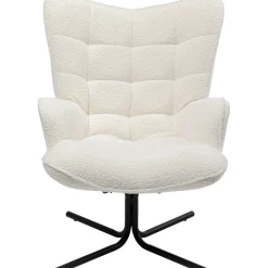 KARE Design Fauteuil Pivotant Oscar Boucle Creme Hot