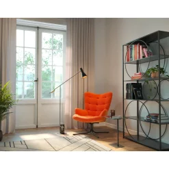 KARE Design Fauteuil Pivotant Oscar Velours Orange Clearance