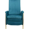 KARE Design Fauteuil Relax Lazy Velours Bleu Discount