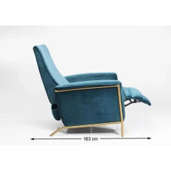 KARE Design Fauteuil Relax Lazy Velours Bleu Discount