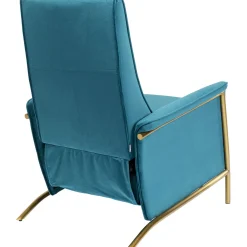 KARE Design Fauteuil Relax Lazy Velours Bleu Discount