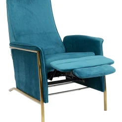 KARE Design Fauteuil Relax Lazy Velours Bleu Discount