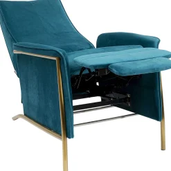 KARE Design Fauteuil Relax Lazy Velours Bleu Discount