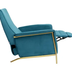 KARE Design Fauteuil Relax Lazy Velours Bleu Discount