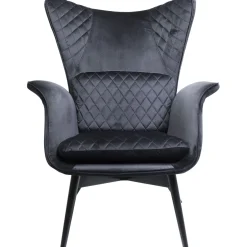 KARE Design Fauteuil Tudor Velvet Noir Hot