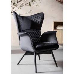 KARE Design Fauteuil Tudor Velvet Noir Hot