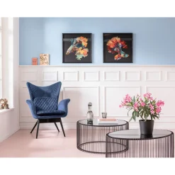 KARE Design Fauteuil Tudor Velvet Petrol Best