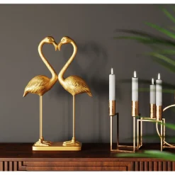 KARE Design Figurine Déco Flamingo Love Dore 63Cm Discount