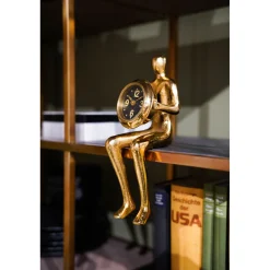 KARE Design Horloge A Poser Sitting Man Dore 8X27Cm Clearance